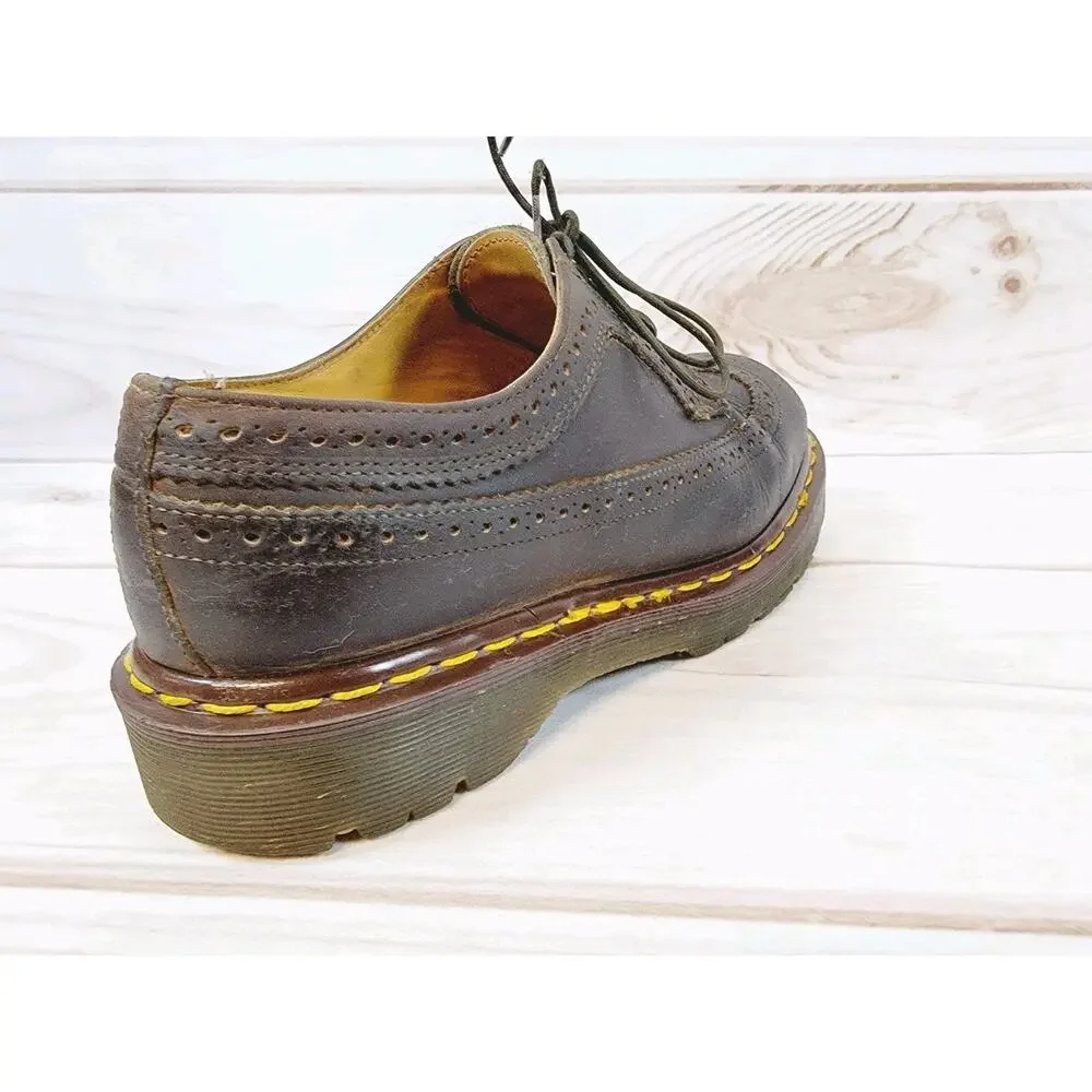 Doc Martens 3989/34 Brown Brogue Wingtip Oxford Shoes Mens Sz 7 Vintage England